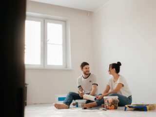 Homeowner working on a weekend home improvement project