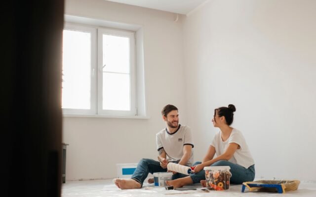 Homeowner working on a weekend home improvement project