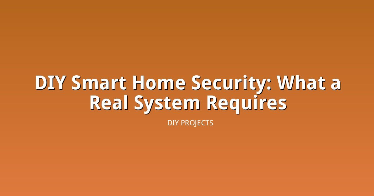 DIY Smart Home Security: What a Real System Actually Requires
