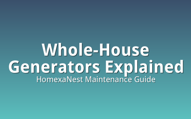Whole-house standby generator installed beside a home