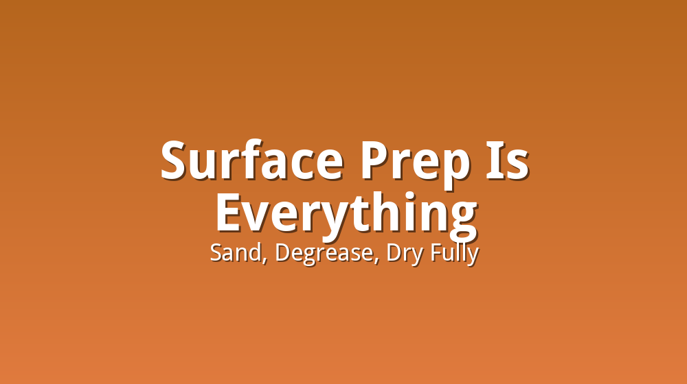 Illustration showing surface preparation steps before applying epoxy