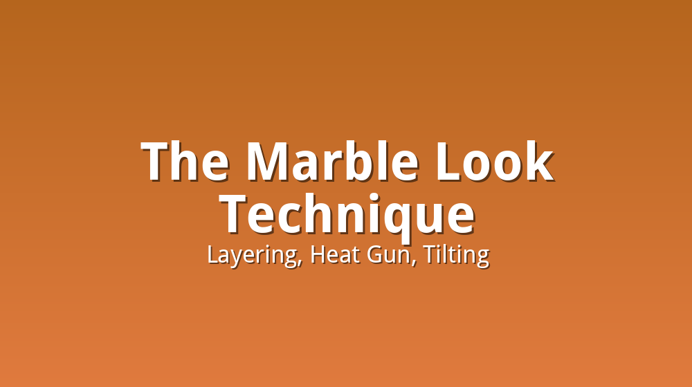 Illustration of techniques for achieving a marbled epoxy countertop look