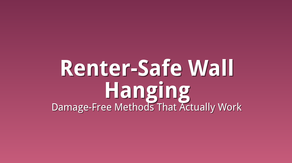 Illustration of damage-free wall hanging methods for renters