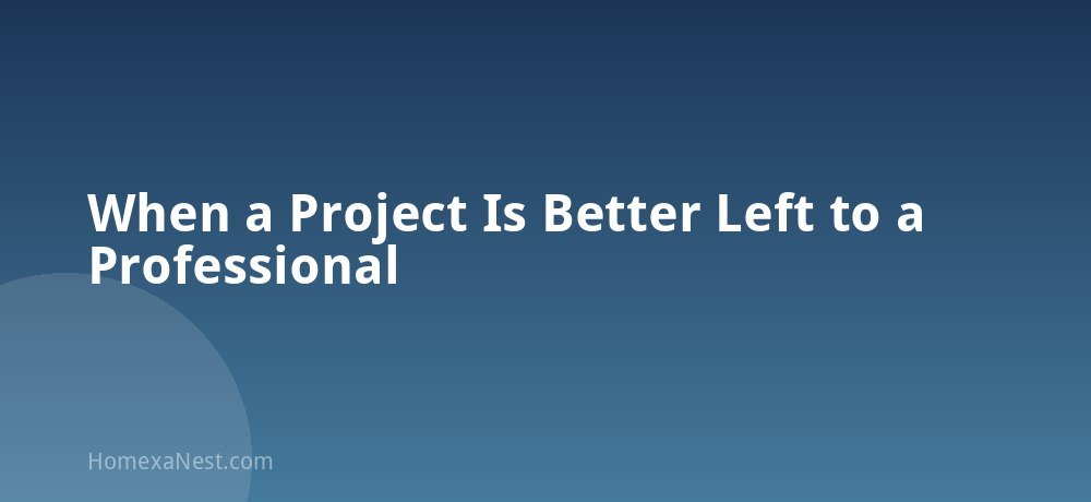 When a Project Is Better Left to a Professional