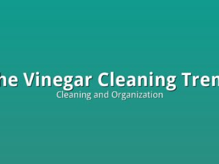 A bottle of white vinegar next to cleaning cloths representing the vinegar cleaning trend